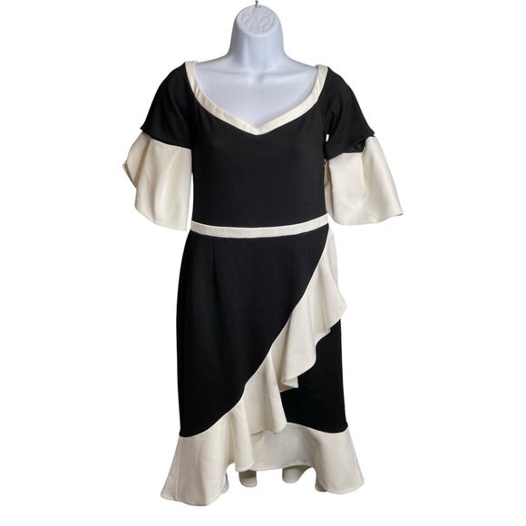 Anne Fontaine Dresses & Skirts - Anne Fontaine Women's Black White Moera Ruffle Dress‎ Size 38 Parisian Chic